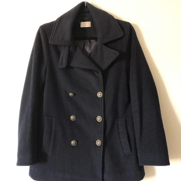 COPY - Navy wool pea coat pcoat peacoat jacket ou… - Picture 2 of 14